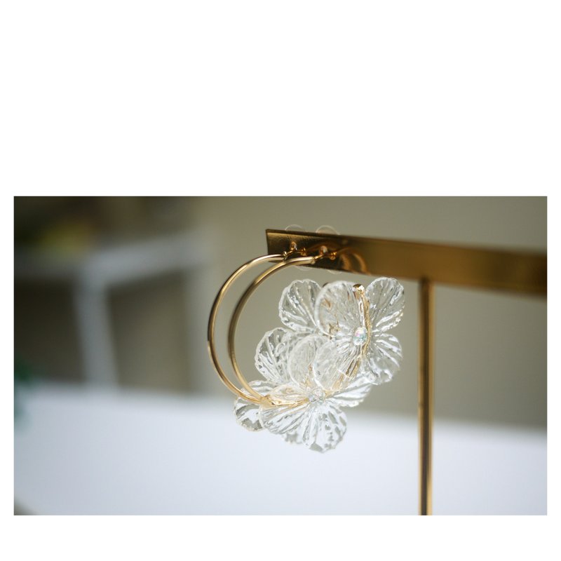 瓣瓣光致 | 树脂耳饰 | 穿式耳环 | pierced | 透明感 - 耳环/耳夹 - 其他材质 透明