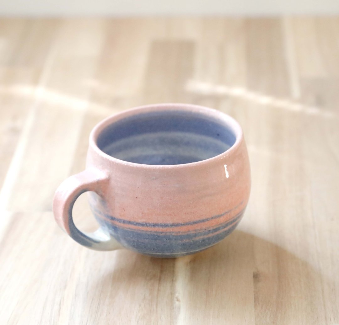圆形揉面杯 早晨的天空 5 - 咖啡杯/马克杯 - 陶 粉红色