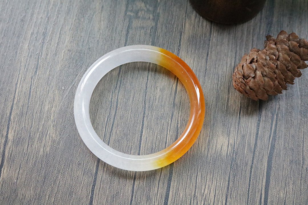天然玛瑙冰种玉髓手镯落日余晖手环 - 手链/手环 - 水晶 多色