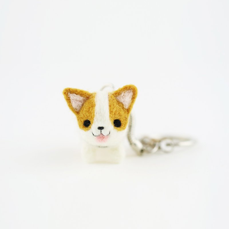 [出门遛遛系列] 狗狗钥匙圈-柯基 - 钥匙链/钥匙包 - 羊毛 
