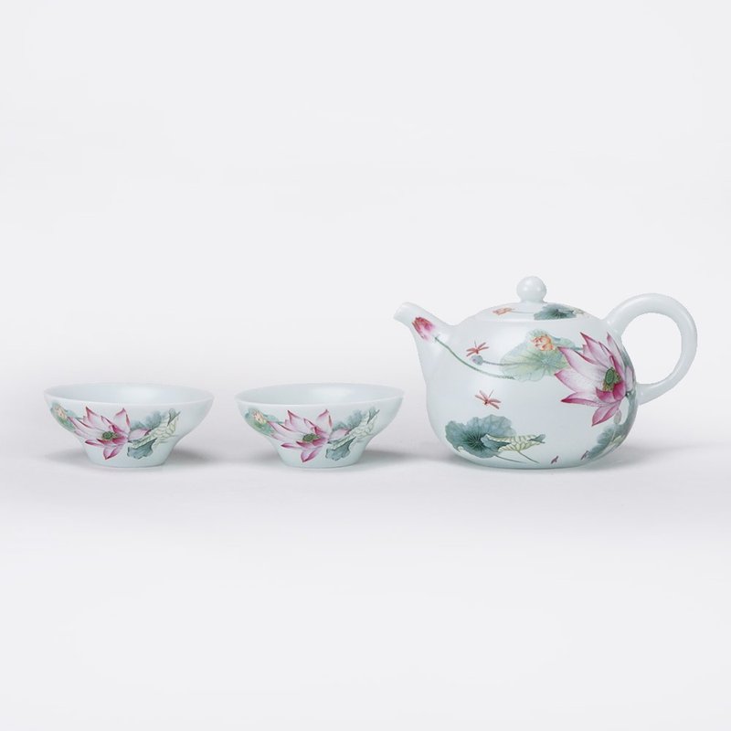清风荷韵 茶具组 │1壶2杯│毕业礼物 - 茶具/茶杯 - 瓷 银色