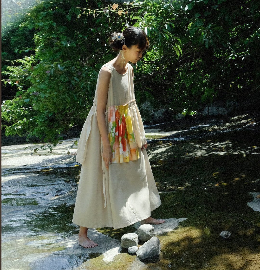 朵 朵 绽 开 | 在成为果实之前 洋装 - 洋装/连衣裙 - 棉 黄色