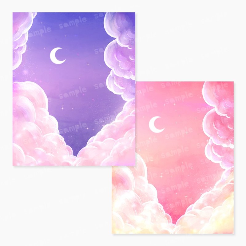 夜空方形贴纸组 - 贴纸 - 纸 