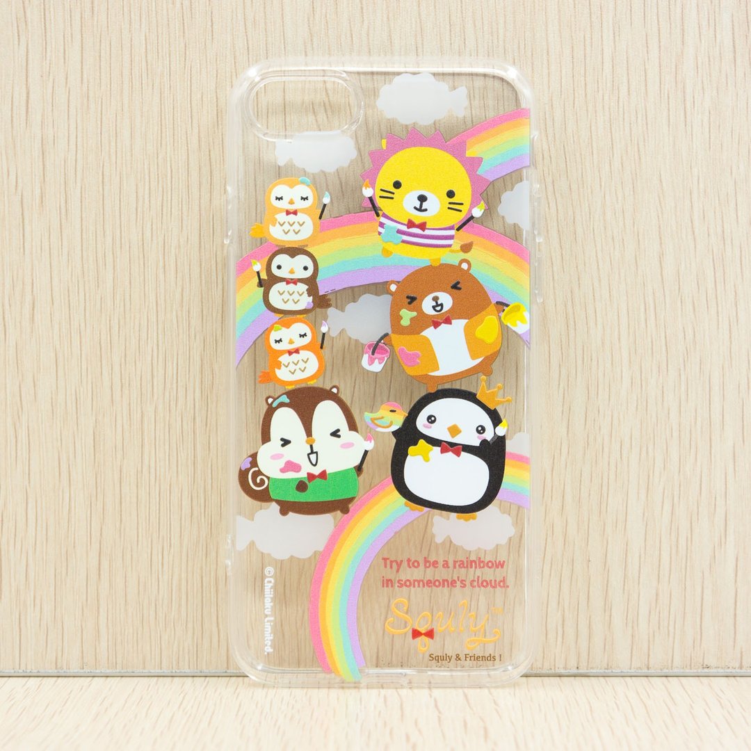 iPhone 8/7 TPU软胶手提电话壳 - Squly &amp; Friends 彩虹主题 - 手机壳/手机套 - 塑料 透明