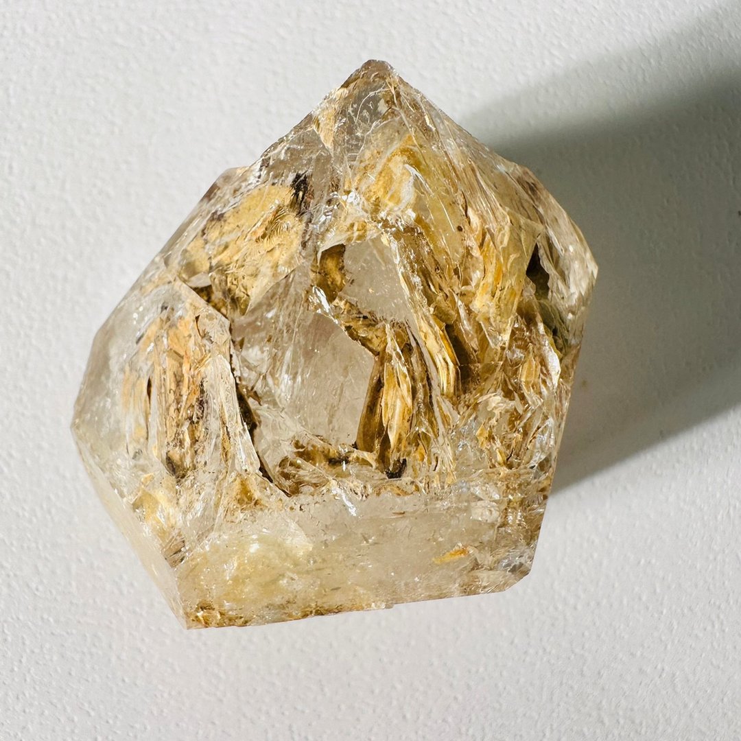 巴基斯坦黄泥骸骨水晶11 彩虹开窗彩虹骨干水晶 原石原矿 - 摆饰 - 其他材质 黄色