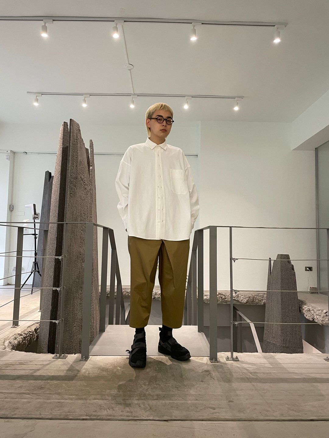 基本衬衫 - 男装衬衫 - 聚酯纤维 白色