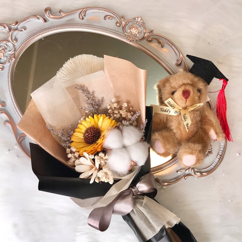 【毕业季】干燥花束(小款) / 索拉向日葵 / 棉花 / 可定制 - 干燥花/捧花 - 植物．花 