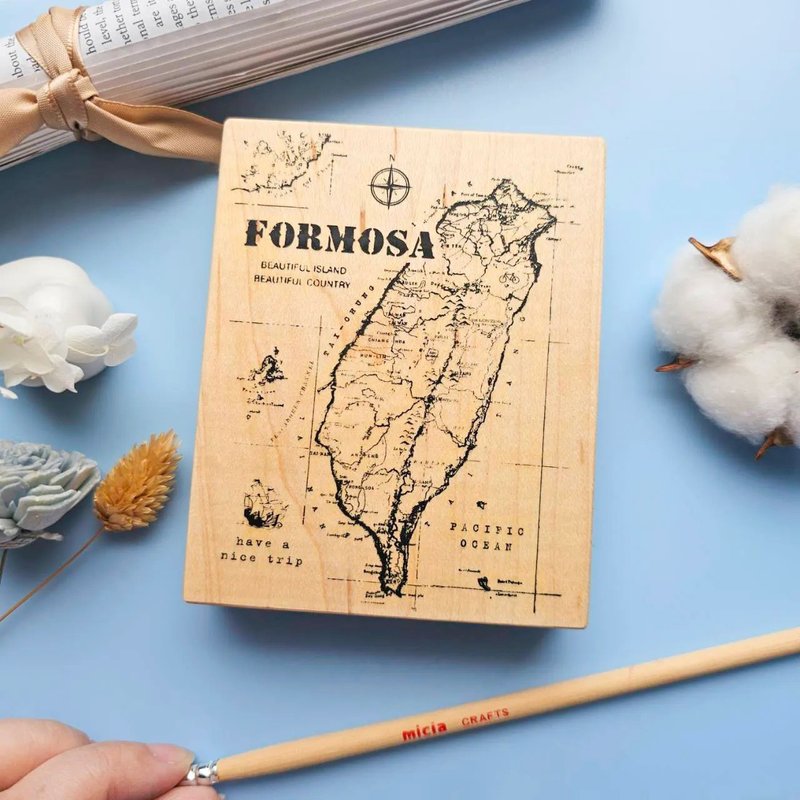 乐游福尔摩沙台湾背景地图 M053 - 印章/印台 - 木头 