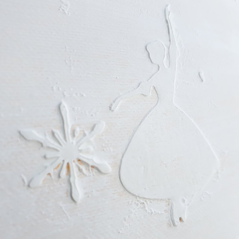 Christmas Tree Painting Sequoia Holiday Winter Original Art Ballerina Dance - 海报/装饰画/版画 - 其他材质 白色