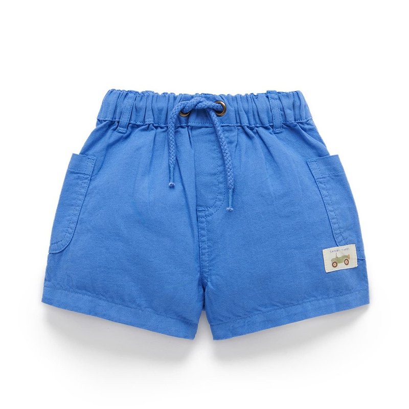 澳洲Purebaby有机棉男童/女童装短裤12M-4T 蓝色 - 童装裤 - 棉 