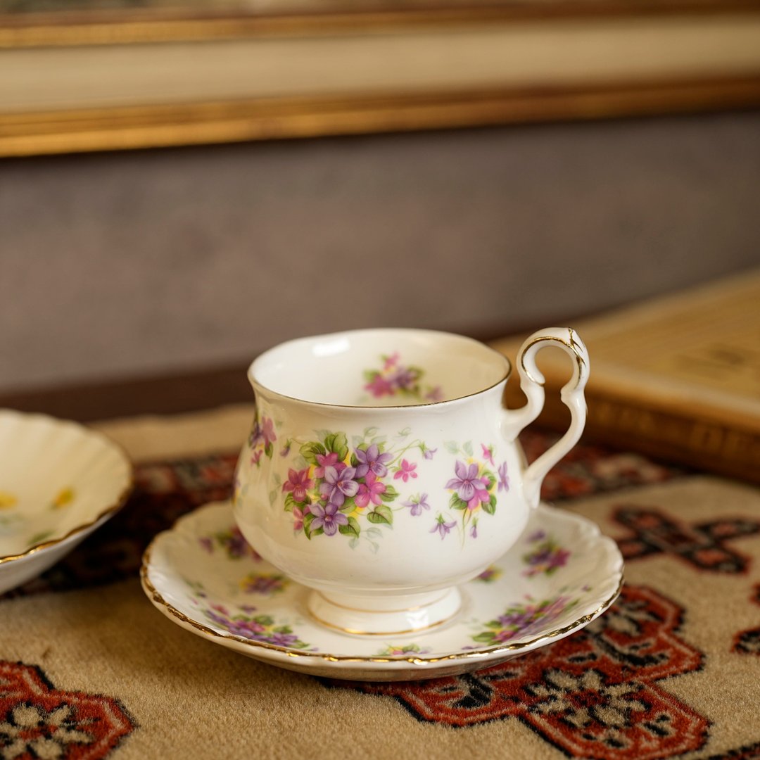 英国Royal Albert '紫罗兰'系列骨瓷描金茶杯组/咖啡杯 - 咖啡杯/马克杯 - 瓷 多色