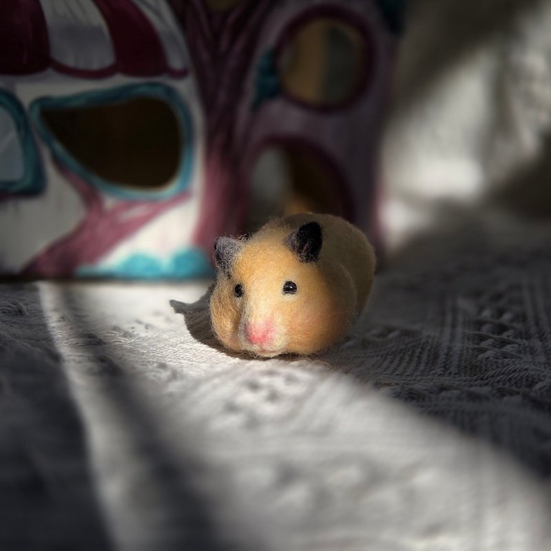 【订制】塞满嘴系列 拟真黄金鼠羊毛毡 - 编织/刺绣/羊毛毡/裁缝 - 羊毛 橘色