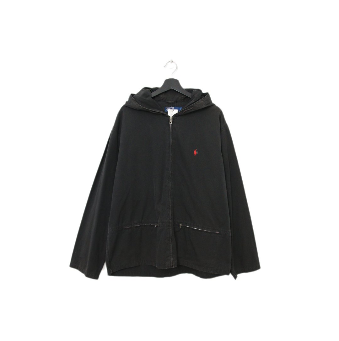 Back to Green:: 冬季外套 黑色连帽外套POLO pd-06vintage - 男装外套 - 棉 