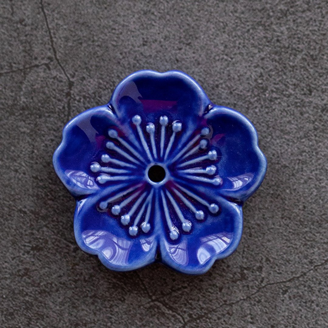 diseno Living 陶瓷线香香座 - 樱花型 深蓝色 - 香薰/精油/线香 - 其他材质 蓝色