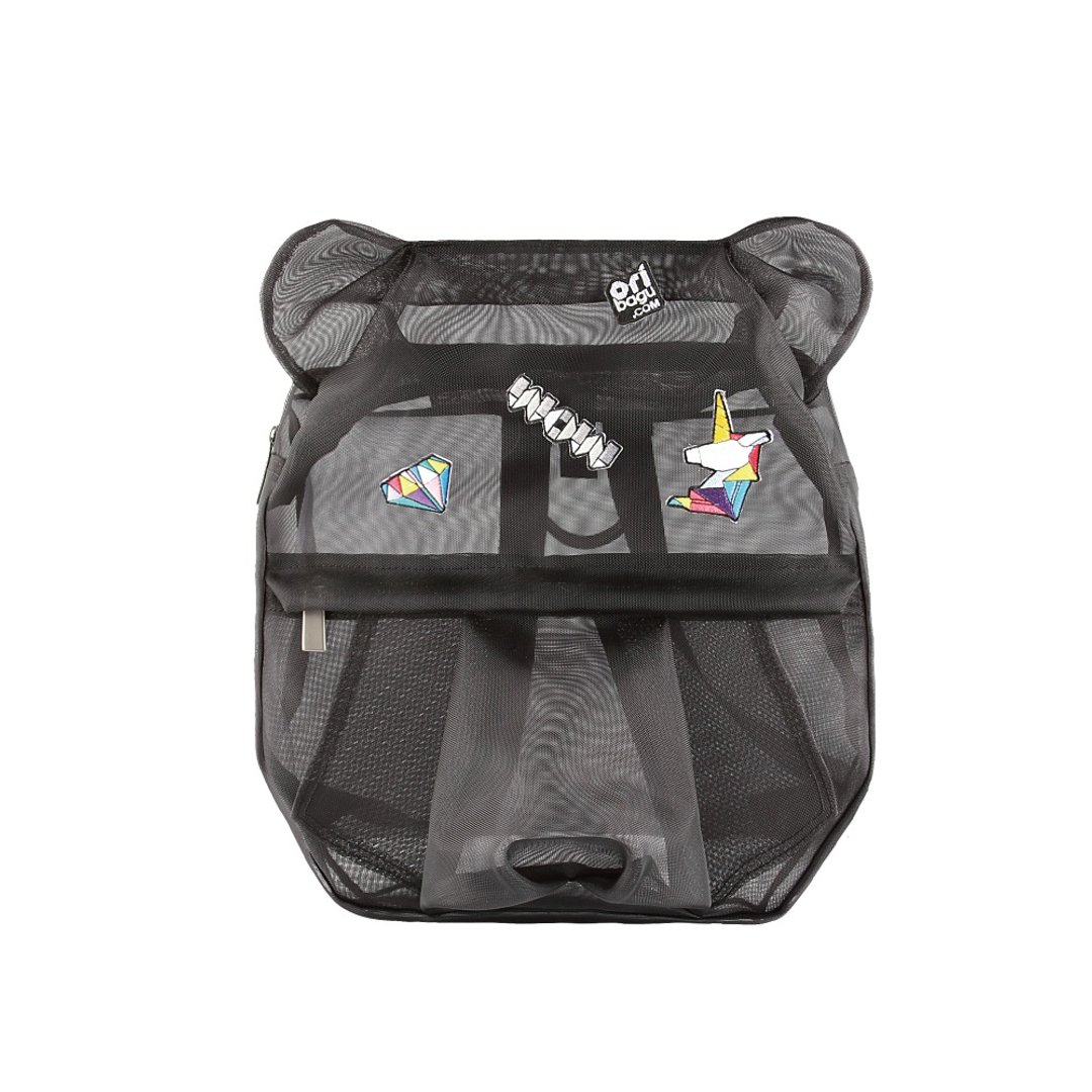 Black mesh bare backpack - 后背包/双肩包 - 其他人造纤维 黑色