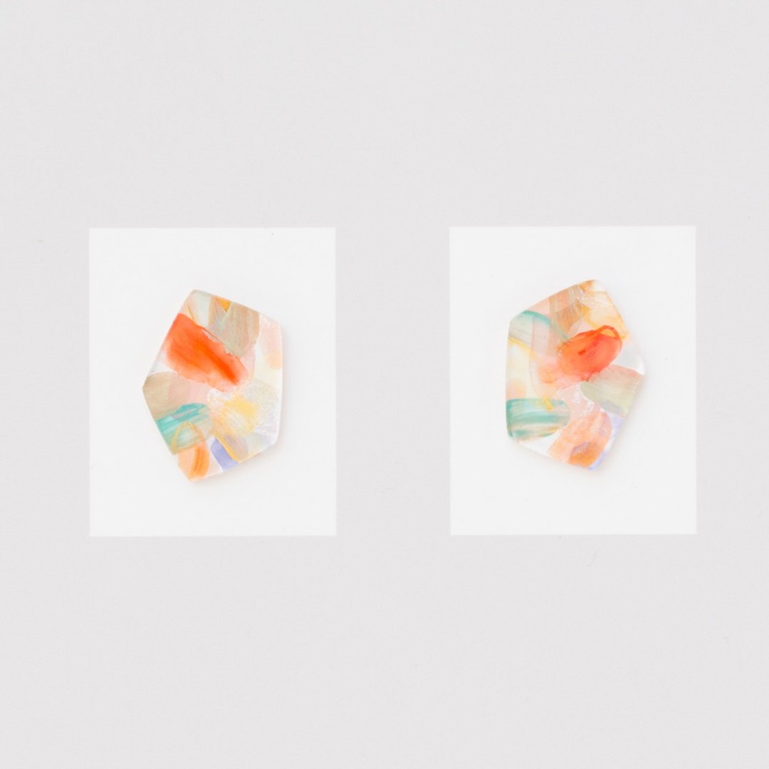 earrings (夾式 or 針式) - 耳环/耳夹 - 压克力 红色