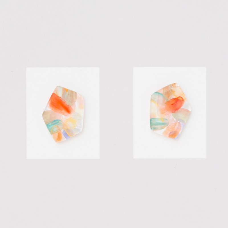 earrings (夾式 or 針式) - 耳环/耳夹 - 压克力 红色