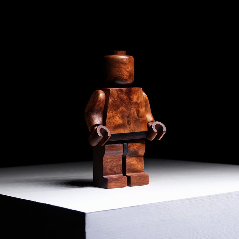 【木质积木人】 X5 台湾肖楠 - 榴纹 - 经典款 - 摆饰 - 木头 