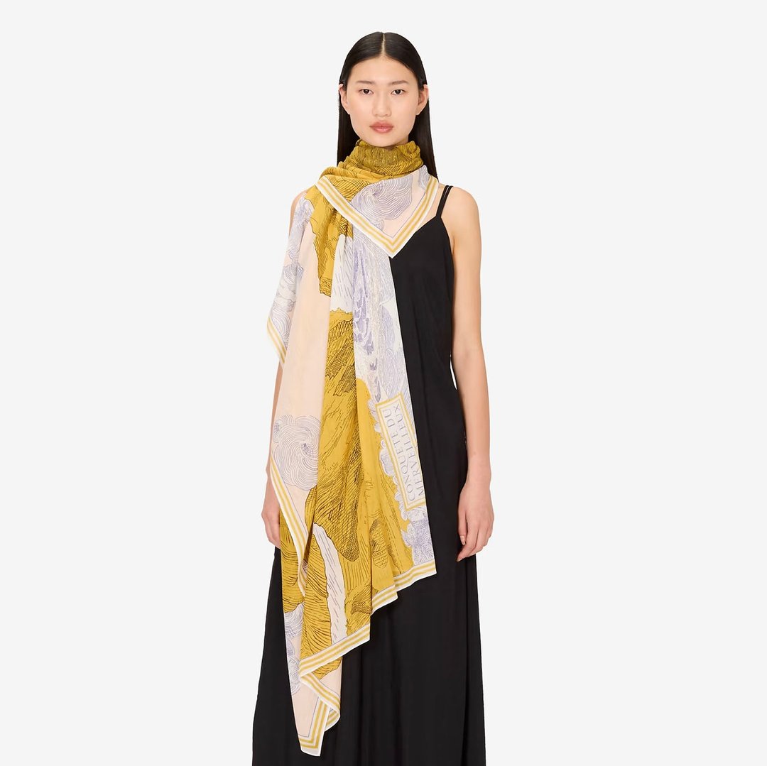 【INOUI EDITIONS】BALTHAZAR 纯棉围巾 / YELLOW - 围巾/披肩 - 棉 黄色