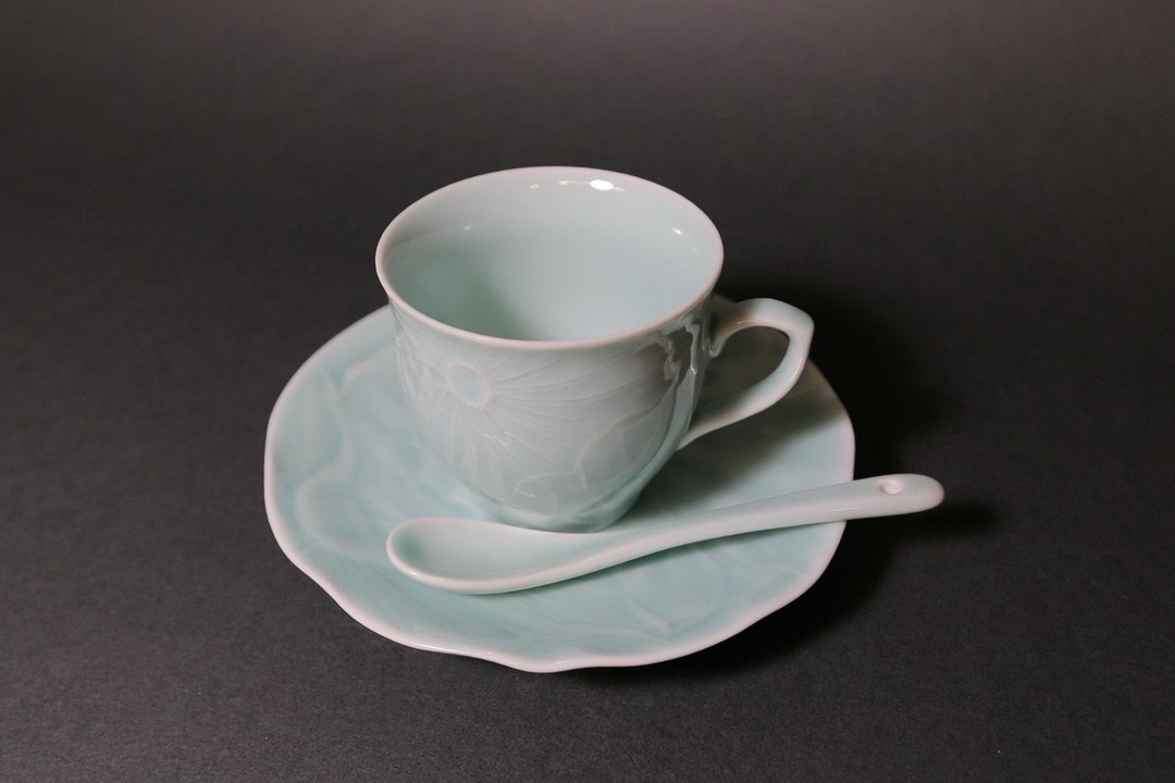 \ 夏日神器 /【莺歌烧】安达窑 - 青瓷咖啡杯盘组 - 茶具/茶杯 - 陶 