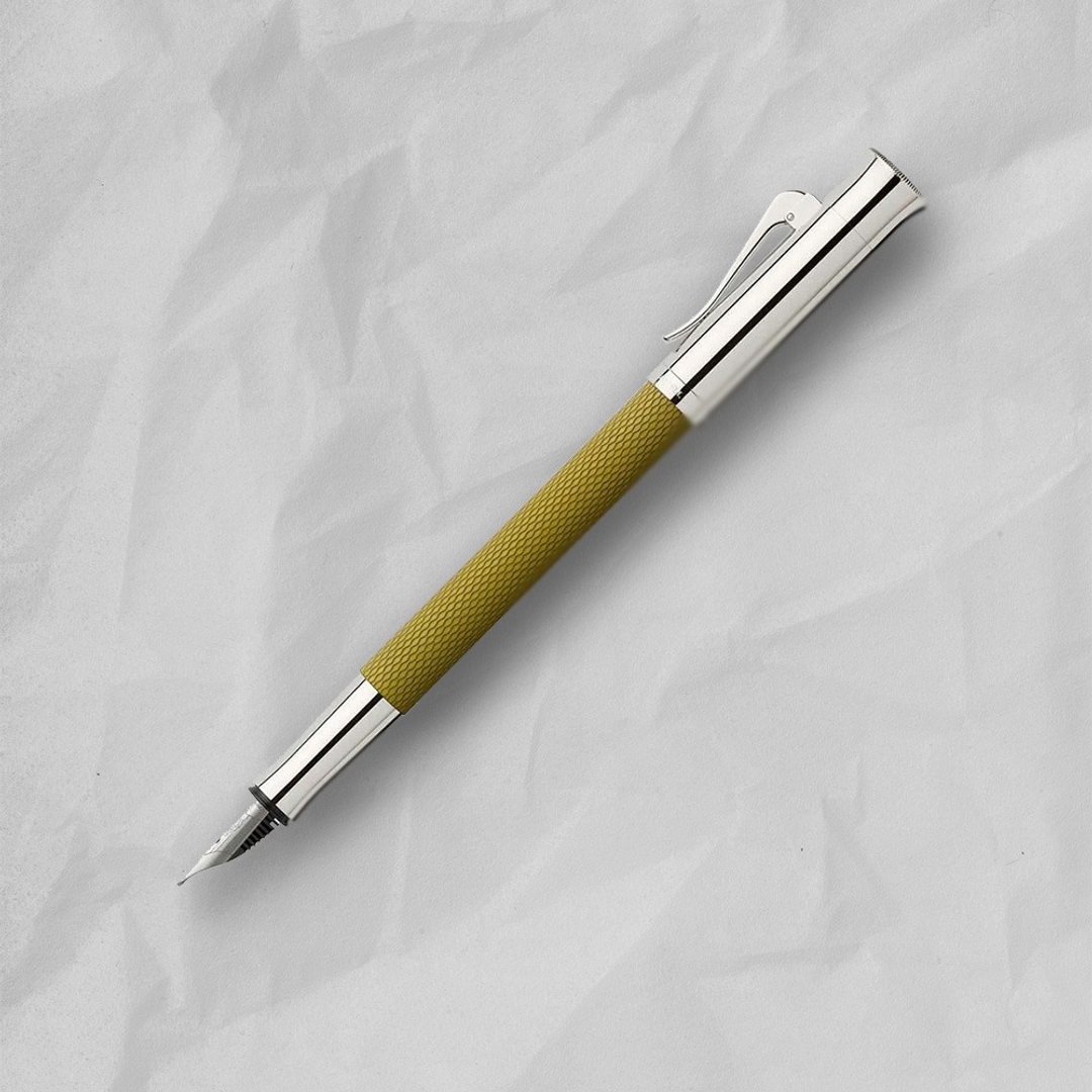 【Graf von Faber-Castell】 绳纹饰 钢笔-橄榄绿 M尖 VIP刻字 - 钢笔 - 树脂 绿色