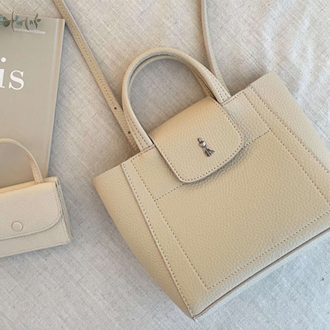 韩国 The Ally | LILY BAG | 小 | 白色 | 手袋 单肩包 - 手提包/手提袋 - 人造皮革 白色