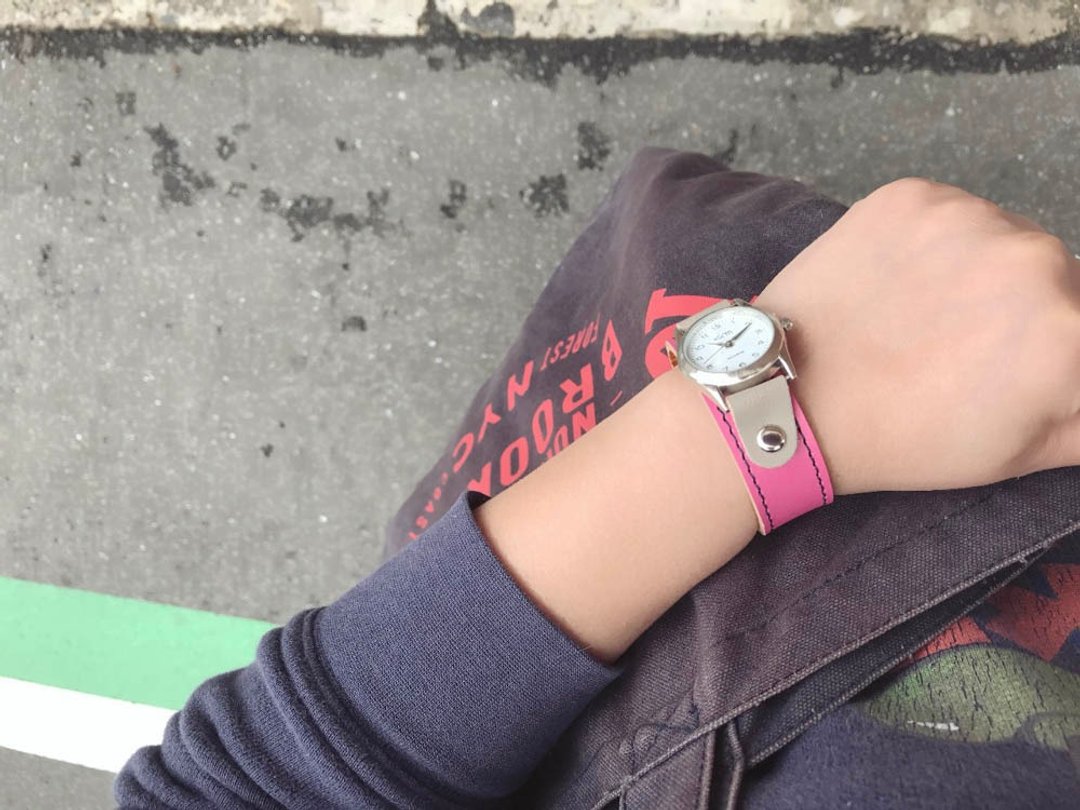 STITCH A watch that you want to wear every day Stitch Run Watch Unisex OK SRW-PCH-NS - 女表 - 真皮 粉红色