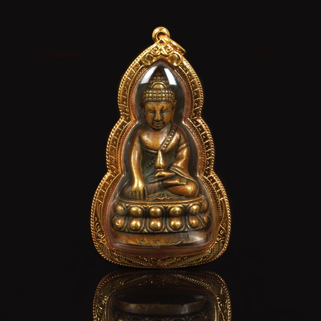 护持泰国瓦周渥寺.龙波天师父结缘品.药师佛(金壳) - 其他 - 其他材质 