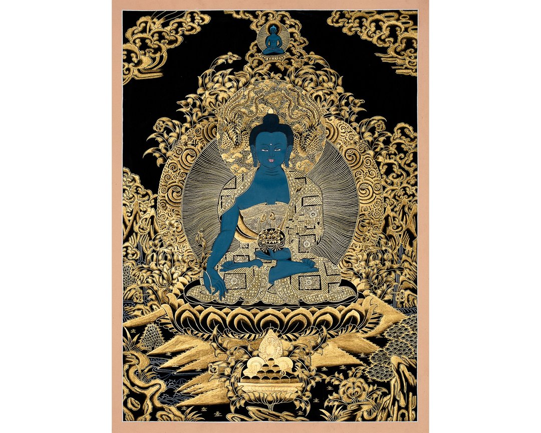 药师佛唐卡 身心的治疗者 - 墙贴/壁贴 - 其他金属 多色