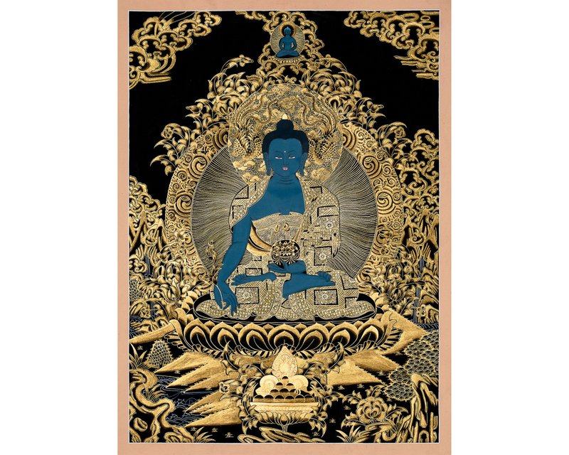 药师佛唐卡 身心的治疗者 - 墙贴/壁贴 - 其他金属 多色