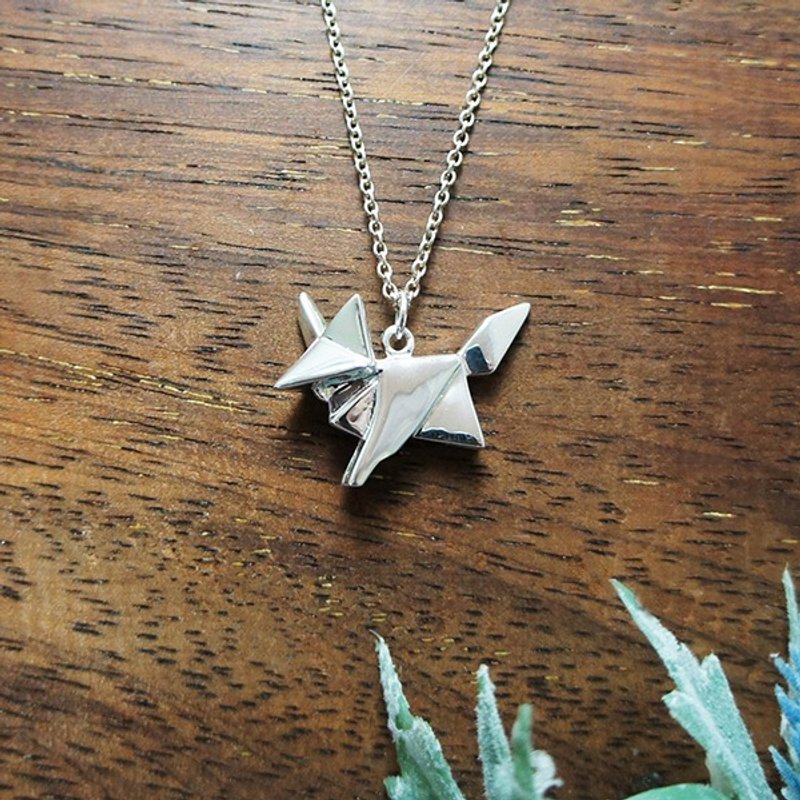 GT折纸狐狸纯银项链 - 项链 - 其他金属 灰色