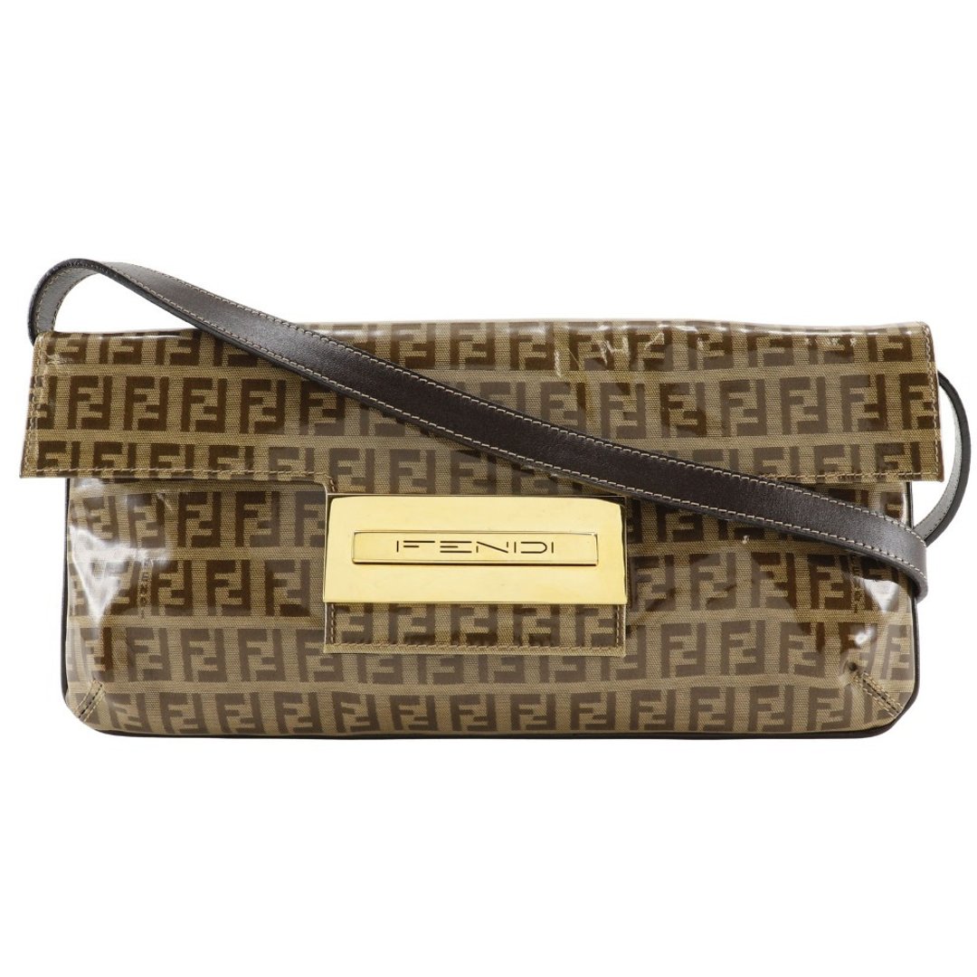 【日本直送】FENDI 芬迪 Mamma Baguette 经典 Zucchino 帆布 2WAY 手拿肩背包 棕色 女仕【二手】 - 侧背包/斜挎包 - 塑料 咖啡色