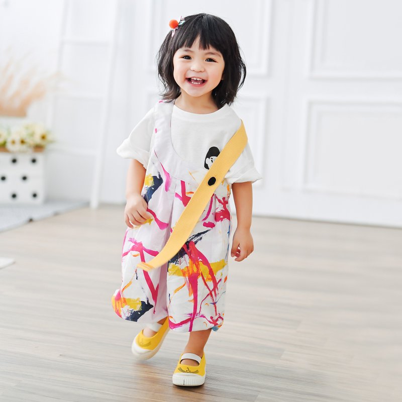 织女吊带宽裤-喷墨noodles儿童订制服饰 LeShine【手作童装系列】 - 童装上衣 - 棉．麻 