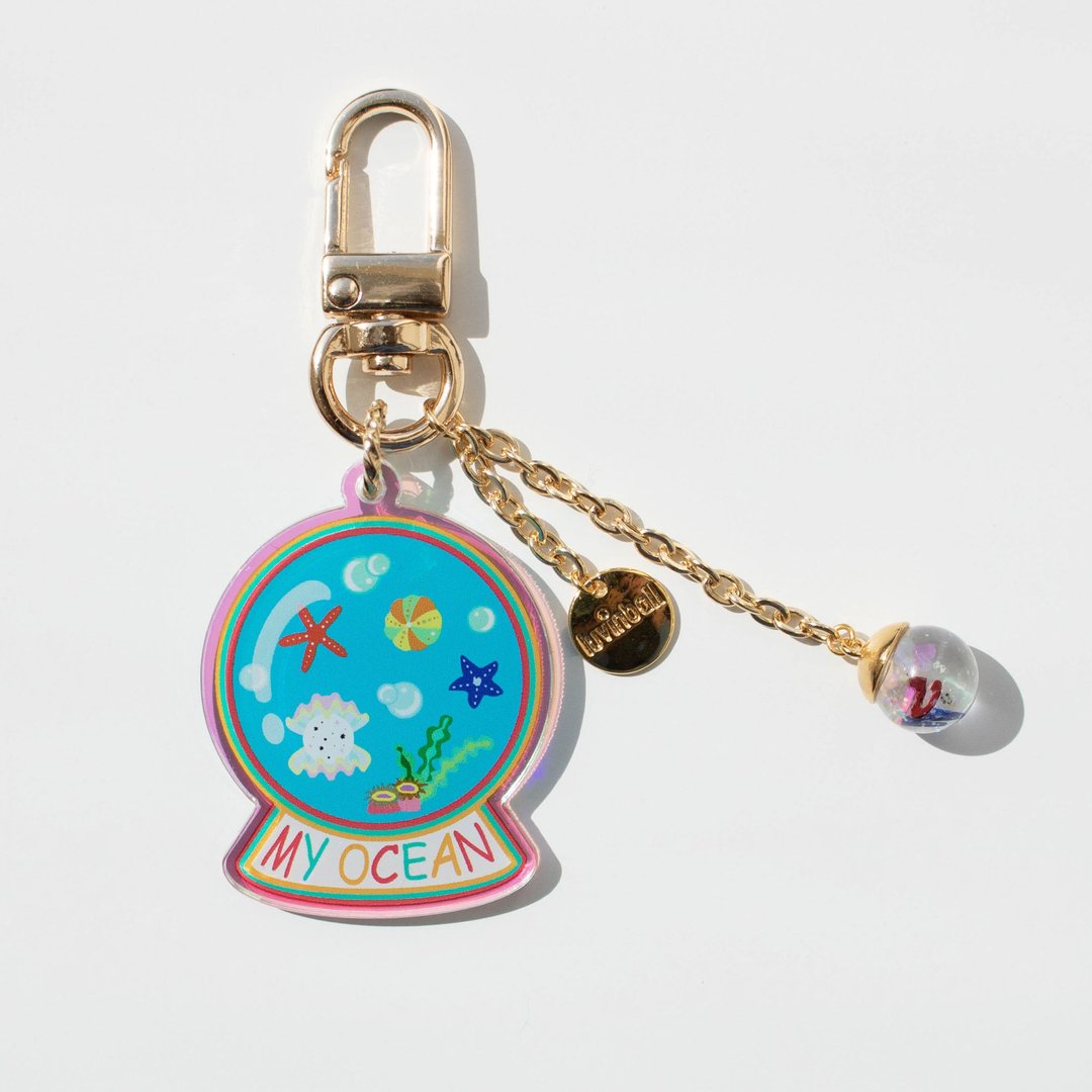 My Ocean Snowball Initial Keyring - 钥匙链/钥匙包 - 玻璃 