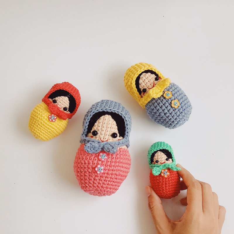 Amigurumi Russian Doll,  Matryoshka, Crochet doll, - 玩具/玩偶 - 棉．麻 多色
