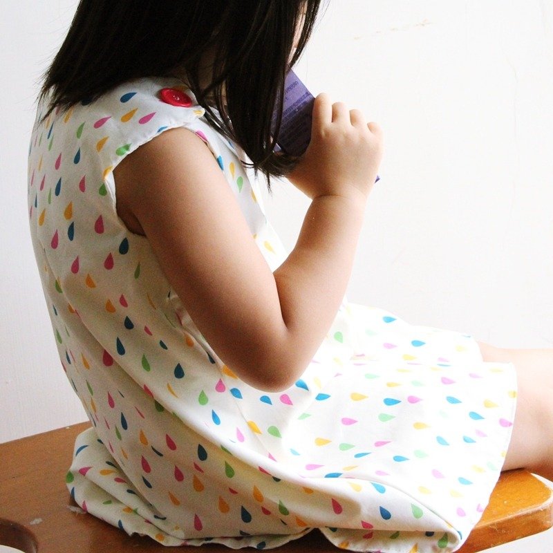 洋装 婴儿 裙子 宝宝女童装【 彩色水滴-公主裙材料包】适用3岁-6岁 - 洋装/连衣裙 - 棉．麻 白色