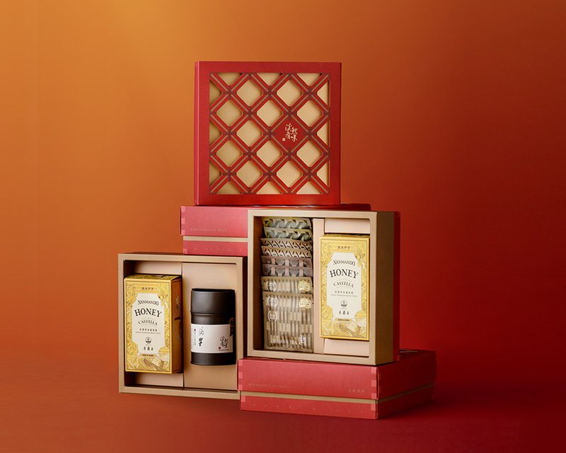 红日 茶食礼盒-南蛮堂长崎蛋糕+国际得奖茶叶/过年礼盒/新年礼盒 - 茶 - 其他材质 