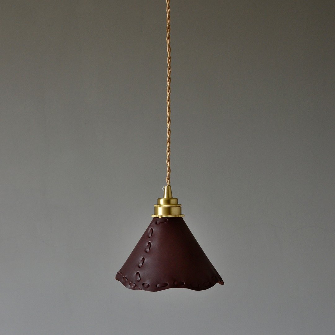 【编织的美好未来】皮革吊灯 牛皮灯罩 编织工艺 DECO - 灯具/灯饰 - 真皮 咖啡色