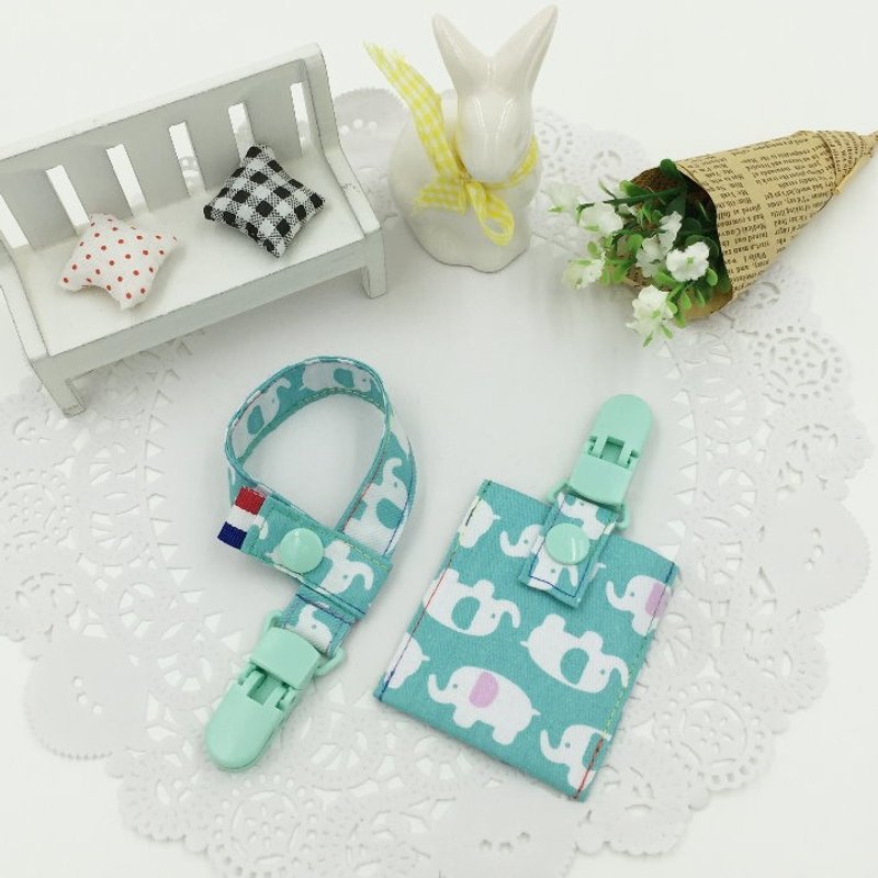 C57-奶嘴链+平安符袋超值优惠套组 弥月必备 可香草奶嘴 送姓名条 - 奶瓶/奶嘴 - 棉．麻 