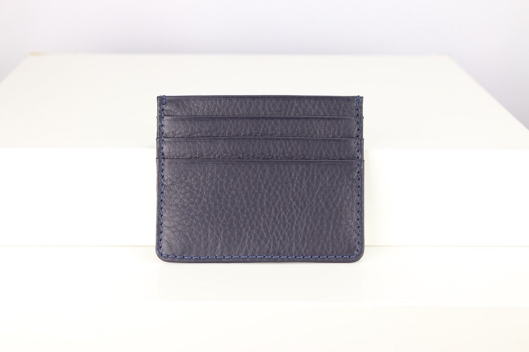 C006 Card Case Wallet - Navy Blue- Genuine leather - 皮夹/钱包 - 真皮 蓝色