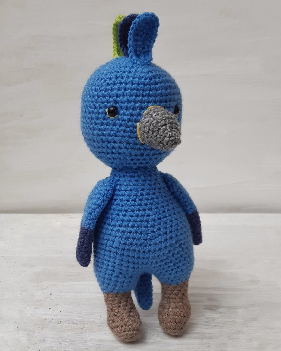 Hand Crochet Amazing Bird Stuffed Toys Animals Knit Amigurumi - 玩具/玩偶 - 压克力 蓝色