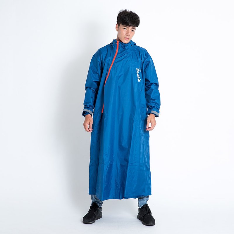 BrightDay-Double双拉链斜开连身雨衣(D1)-蓝 - 雨伞/雨衣 - 防水材质 蓝色