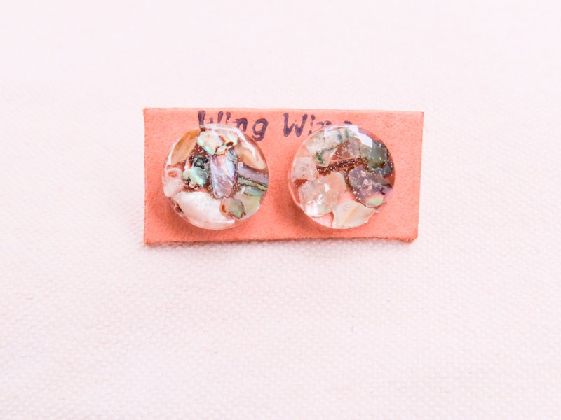 美人鱼泡泡 鲍鱼贝耳环 - 耳环/耳夹 - 宝石 
