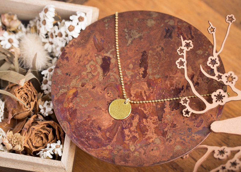 圣诞礼-行星黄铜项链 Planet Brass Necklace 可刻印 - 项链 - 铜/黄铜 金色
