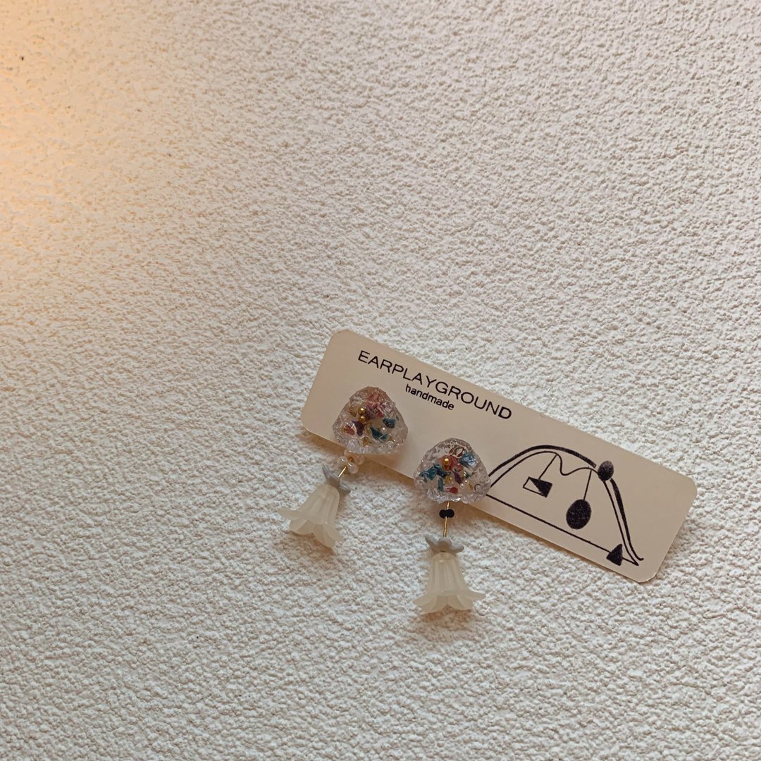老派约会 - 耳环/耳夹 - 树脂 多色