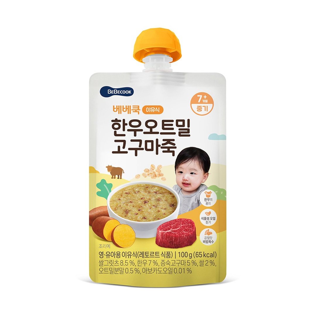 韩国【BEBECOOK】宝膳 婴幼儿韩牛地瓜燕麦粥(100g) - 玩具/玩偶 - 其他材质 