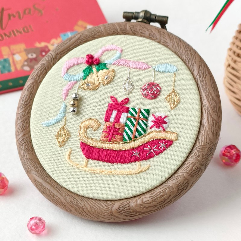 圣诞节准备就绪 刺绣画框/布艺画板/刺绣挂毯 - 摆饰 - 棉．麻 红色