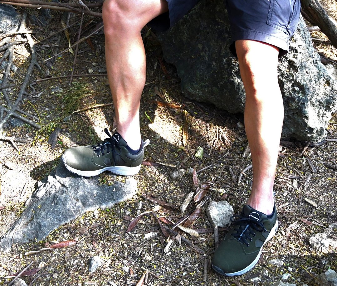 MIT 【户外防水健行运动鞋-男款墨绿色】郊山健行 防水 轻量 耐磨 - 男款运动鞋/球鞋 - 其他人造纤维 绿色