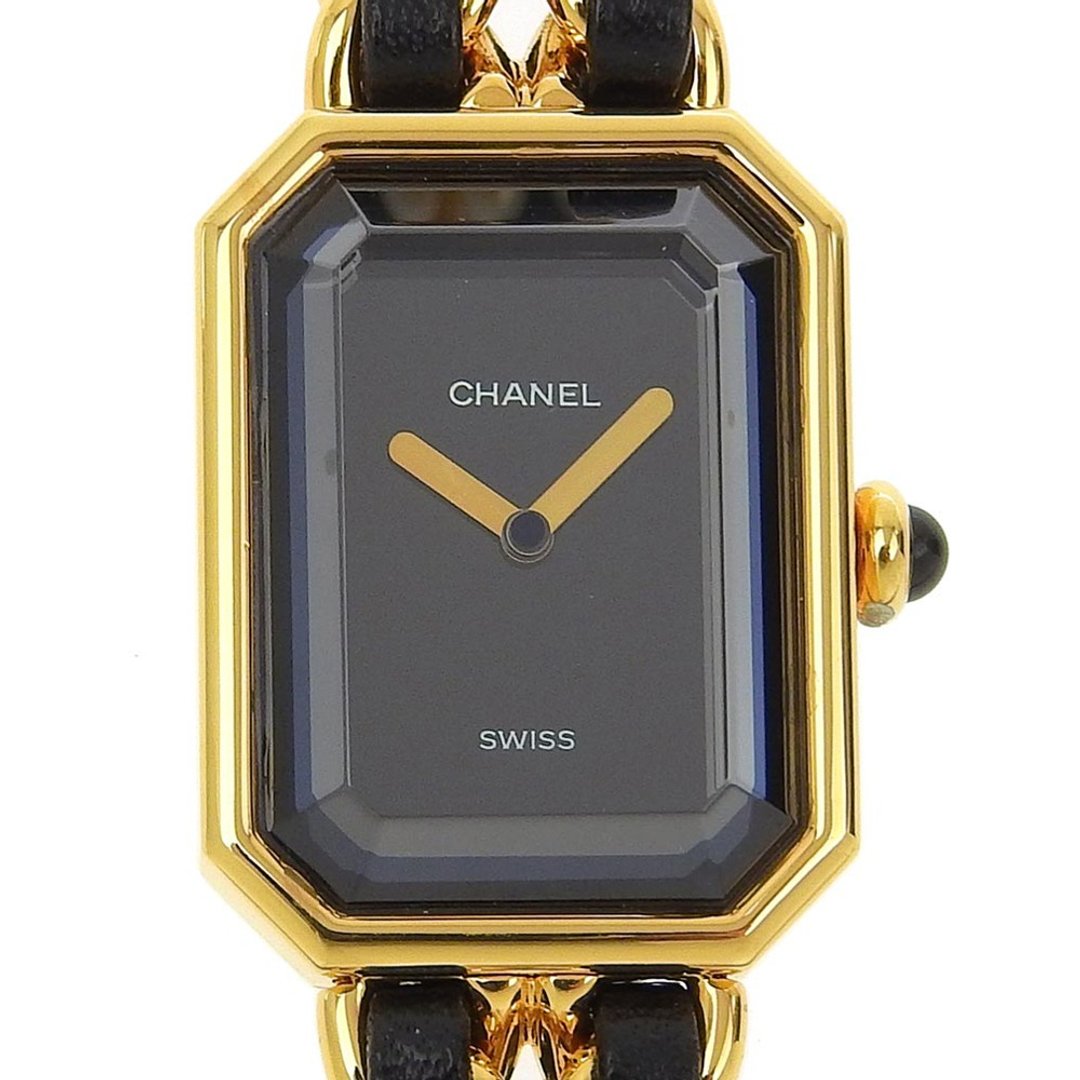 【日本直送】香奈儿 CHANEL Premiere S 腕表 H0001 镀金 × 皮革 石英 指针式显示 黑色表盘 женские【二手】 - 女表 - 其他金属 黑色
