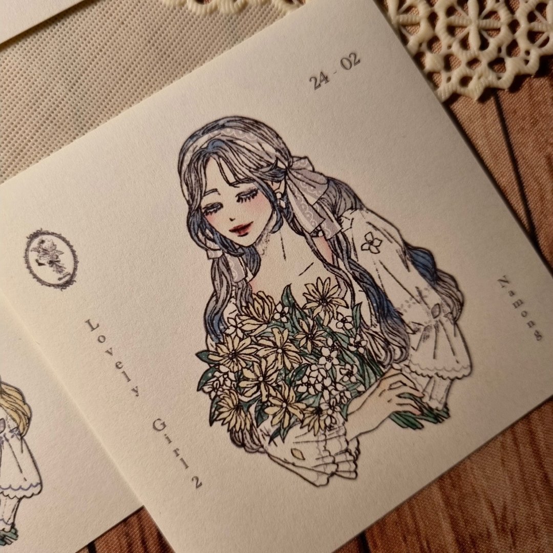可爱的 女孩 2 - 贴纸 - 纸 